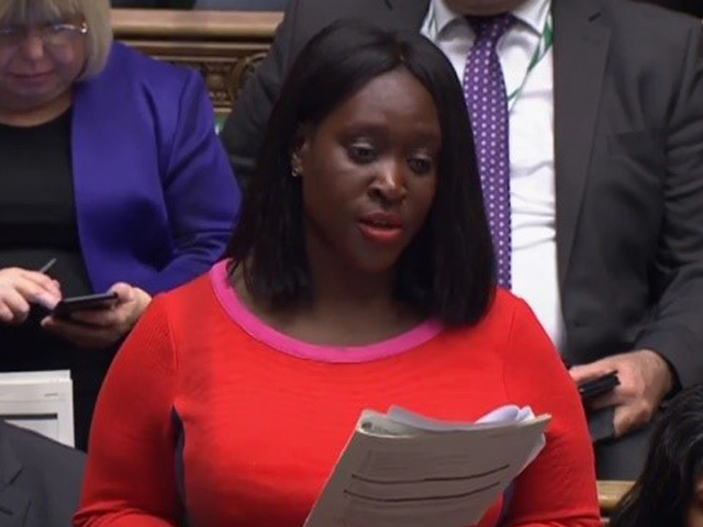 Abena speaking in Parliament