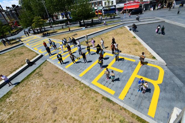 Unveiling the Black Lives Matter crossing in Greenwich
